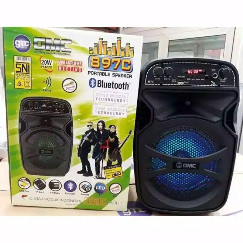 COD SPEAKER BLUETOOTH 6'5 INCH GMC-897C PLUS MIC KARAOKE X-BASS//SPAEKER KARAOKE X-BASS GMC 897C//SPEAKER SALON AKTIF//SPEAKER WIRELESS