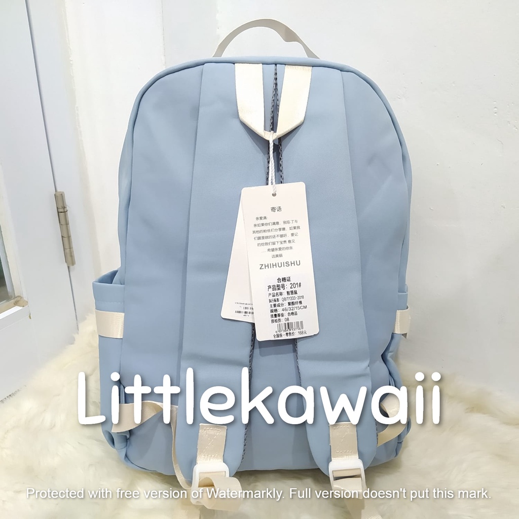 LK/Tas Ransel Laptop Backpack Fashion Anak Remaja Kantong Jaring Gesper Lucky Import