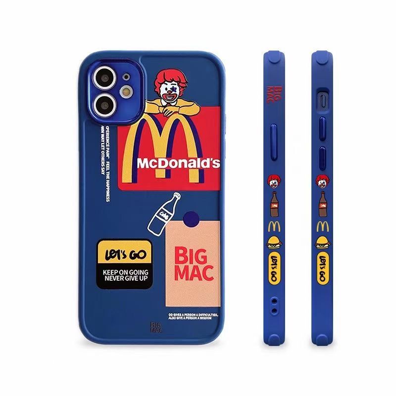 Case Bahan Tpu Matte Tiga Sisi Motif Mcdonald 's Starbucks Untuk Iphone 7 12 Pro Max