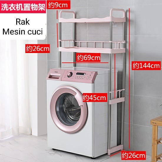 Smartchoice-Rak mesin cuci untuk tutup depan rangka stainless lengkap dengan laci dan gantungan hook