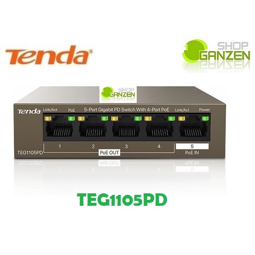 Tenda TEG1105PD 5-Port Gigabit PD Switch With 4-Port PoE (Non adaptor)