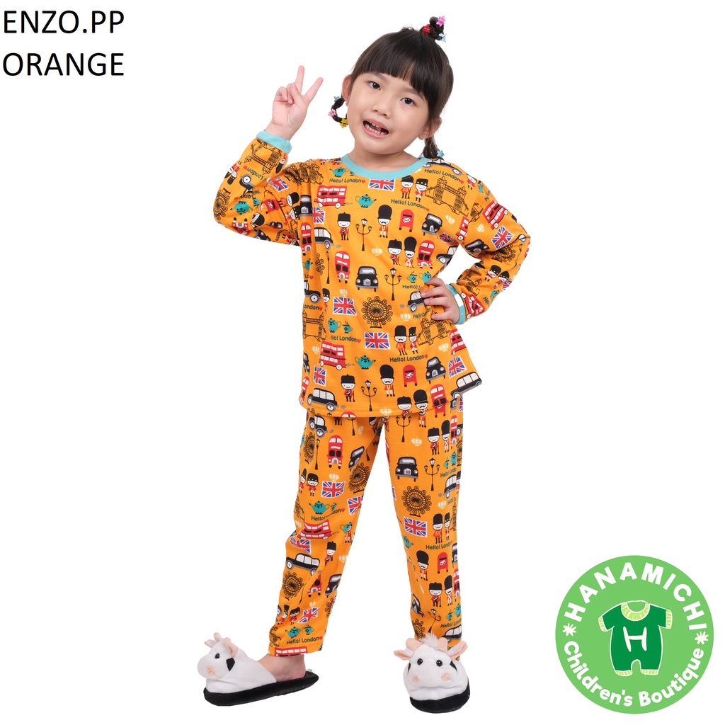 Hanamichi ENZO.PP Setelan Piyama Anak Lengan Panjang Motif Print