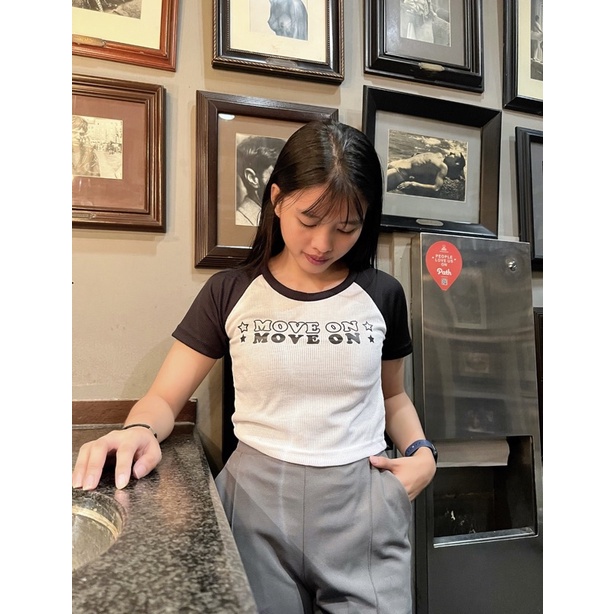 BEFAST - ZGW OOTD Wanita Kaos Crop IRENE / Crop Top Letter (LD88 , P40) / Pakaian Kaos Crop Terbaru / Outfit Remaja kekiniaan / Kaos Combinasi Warna / Tshirt Lengan Pendek / Terlaris