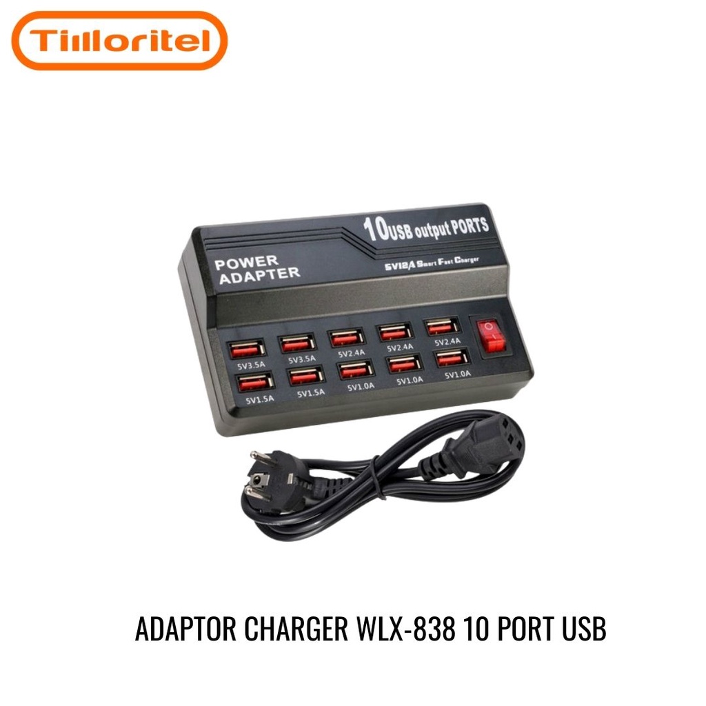 ADAPTOR CHARGER WLX-838 10 PORT USB