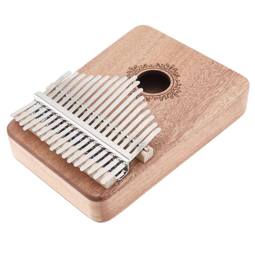 Kalimba Thumb Piano 17 Kunci Bahan Kayu Mahoni Solid Dengan Stiker Nada