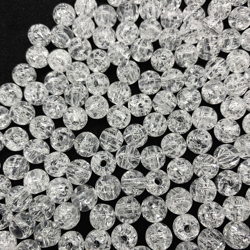 50 Pcs/Pack 8mm Akrilik Transparan Retak Burst Bulat Beads