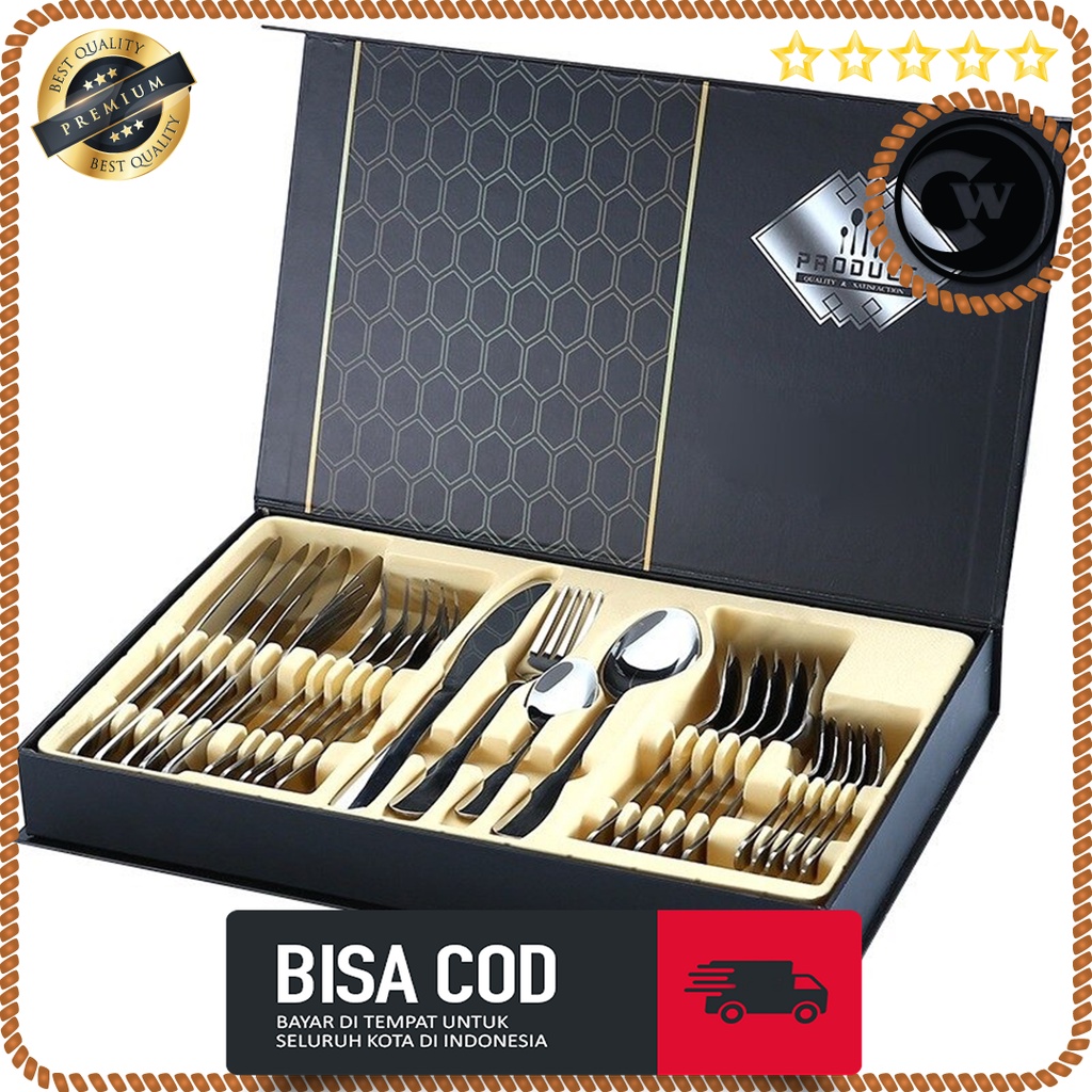 Royal Cutlery Set Perlengkapan Makan Sendok Garpu Pisau 24PCS