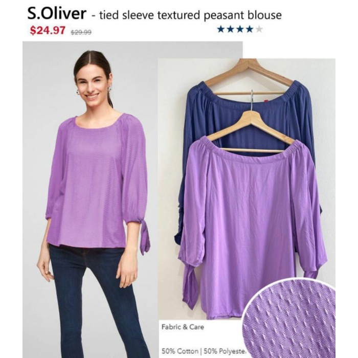 S*liver peasant blouse blouse// ada dua model