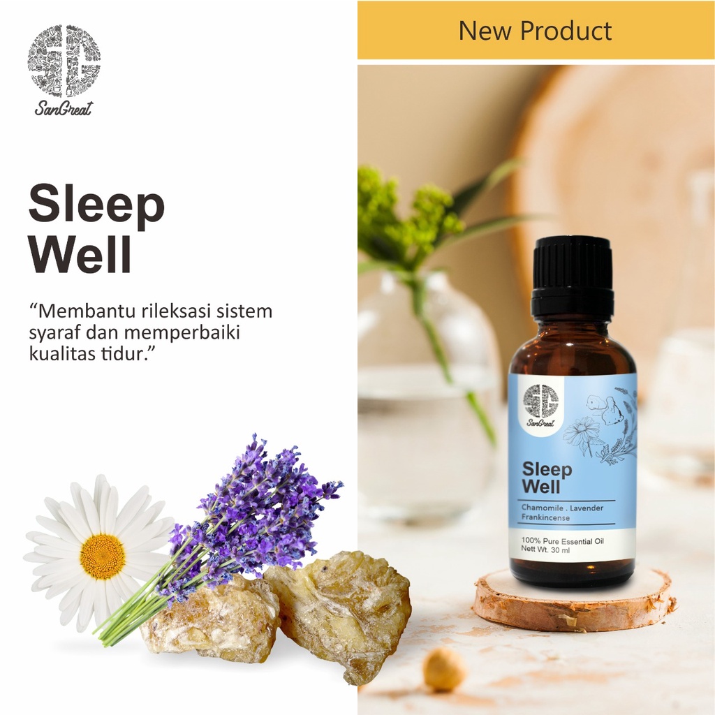 Aromaterapi insomnia essential oil sleep well untuk yang sulit tidur membuat mudah tidur 30 ml