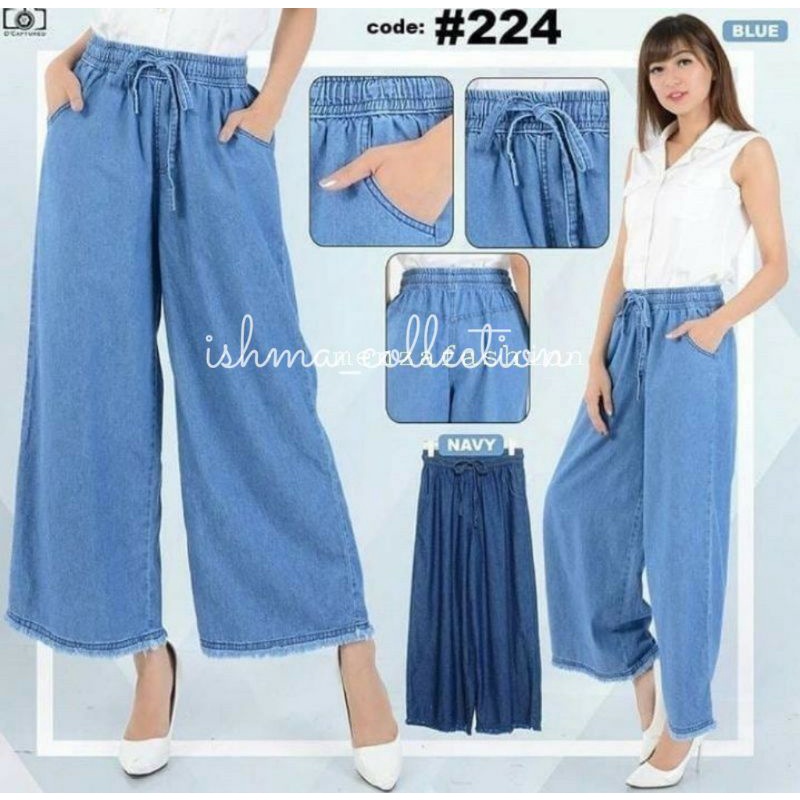 HIGH WAIST KULOT JEANS RAWIS  &amp; POLOS BIG SIZE