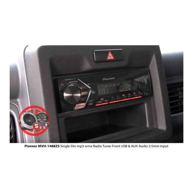 Single Din Pioneer MVH-1488ZH USB Aux Copotan Mobil Baru