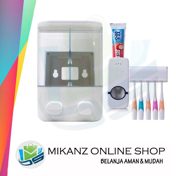 Paket Dispenser Sabun 2 Tabung Dan Dispenser Odol