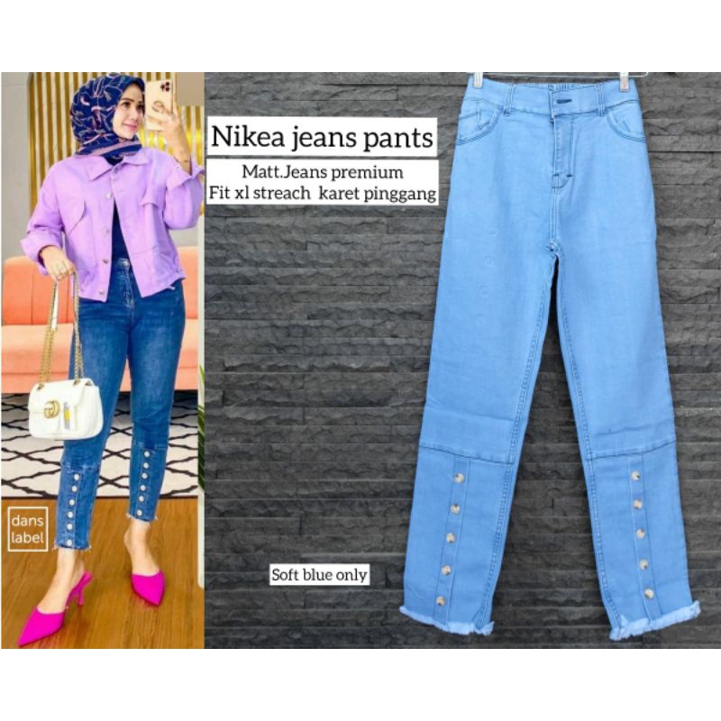 NIKEA JEANS PANTS//CELANA JEANS PREMIUM FIT XL STREETCH KARET BELAKANG ORI BY DANS LABEL
