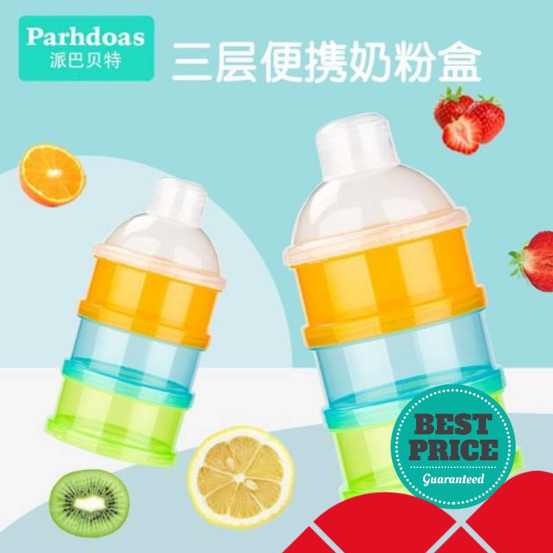 Murah TEMPAT  SUSU BAYI /CONTAINER SEKAT 3/ DISPENSER SUSU BAYI/ TEMPAT SUSU BAYI PORTABLE  Bagus