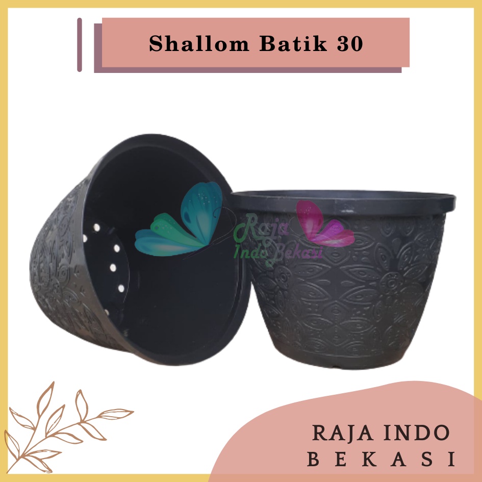 Rajaindobekasi Pot Shallom Batik 30 Hitam Pot Bunga Motif Batik Timbul Pot Bunga Besar Murah Tebal Bagus Bukan Pot Shallom Glory Glori 30 35 40