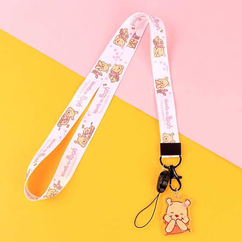 Tali Lanyard Holder Handphone / Kartu ID anti Hilang Motif Kartun Beruang / Kucing Lucu