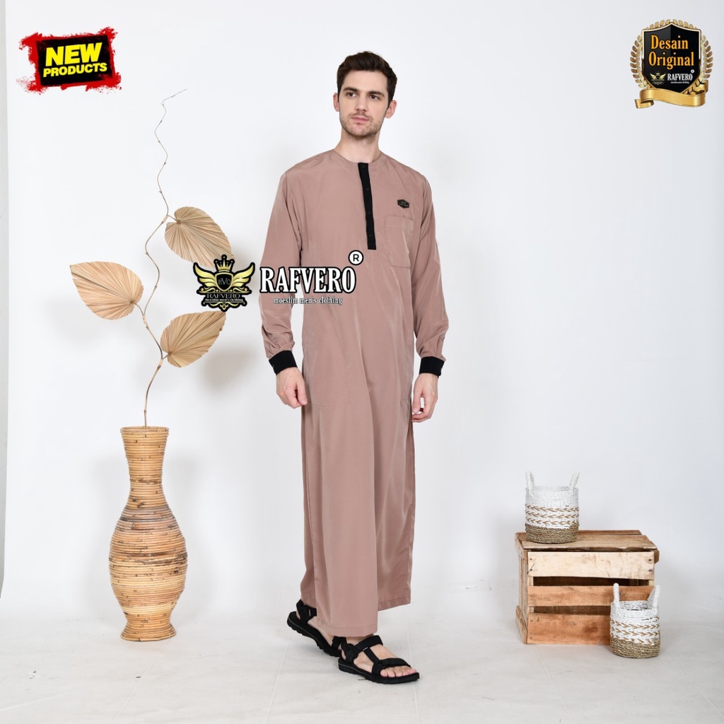 Gamis Muslim Pria Jubah Dewasa Original Rafvero Al Mannaf