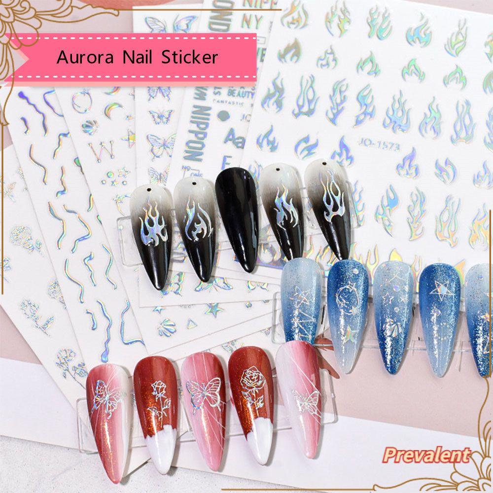 1pc Stiker Kuku 3D Motif Bintang Mawar Warna-Warni Untuk Dekorasi Nail Art