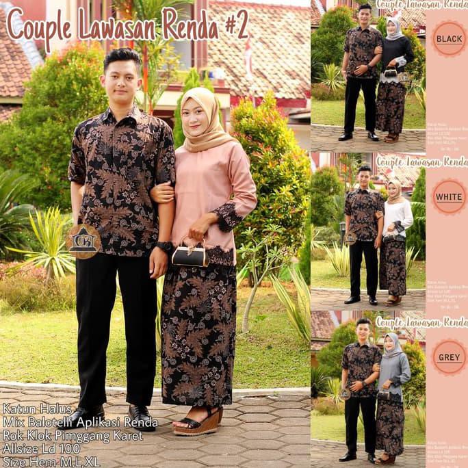 PRODUK READY... COUPLE LAWASAN RENDA BAJU BATIK COUPLE ROK & BLUS SETELAN KELUARGA MURAH