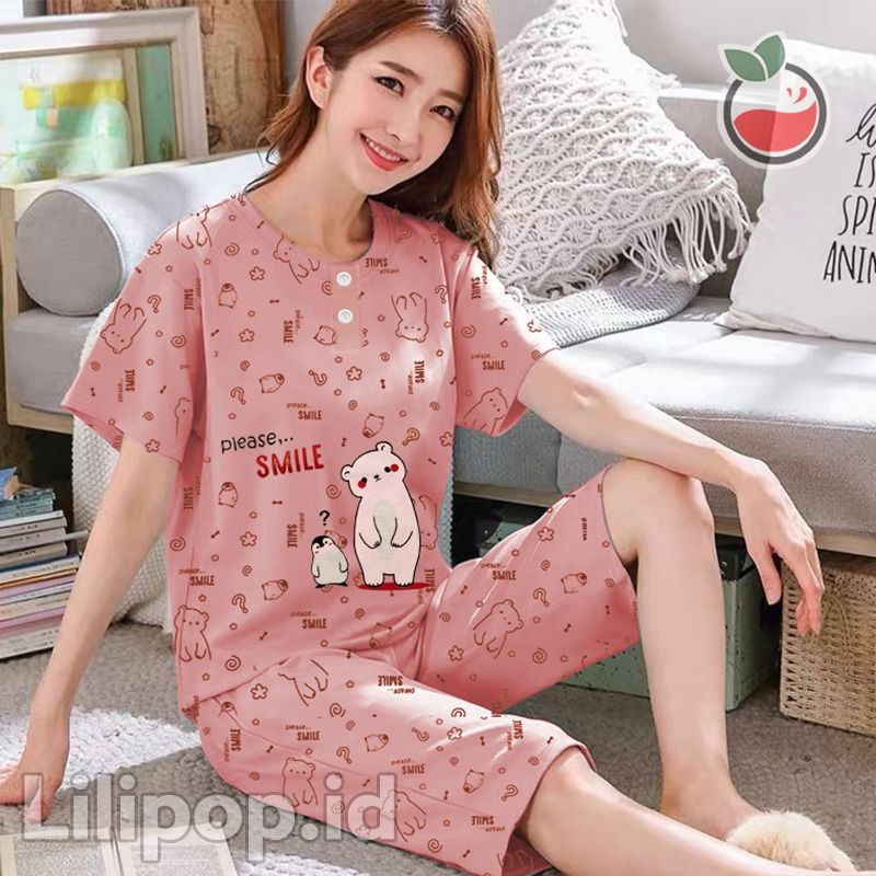SUNCHERY COD BAJU TIDUR 3/4 ALL SIZE/BABYDOLL KEKINIAN MURAH/SLEEPWEAR WANITA-PINGUIN SALEM