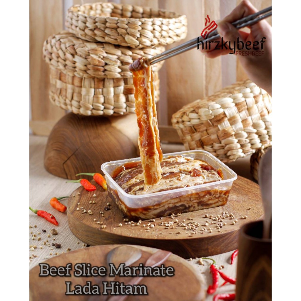 

Beef Slice Fat Marinate Lada Hitam 500 gram