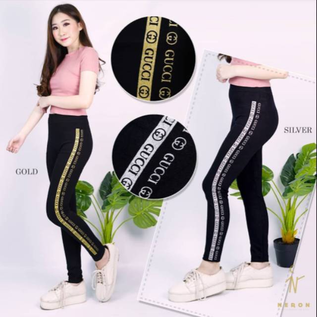 NEW LEGGING IMPORT GUCI DOUBLE LIST/LEGGING MURAH