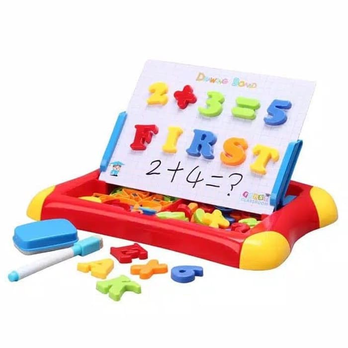 Mainan Edukasi Drawing Board Magnetic Learning Case 2 in 1 Papan Tulis -  A142