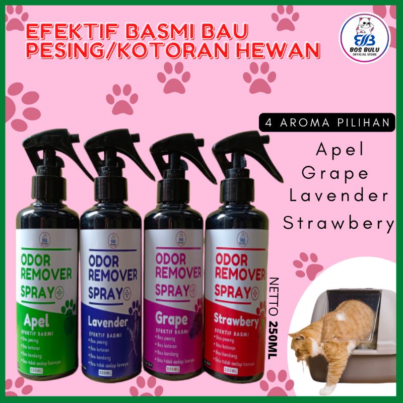 odor remover spray penghilang bau kotoran pipis urine kencing kucing 250ml