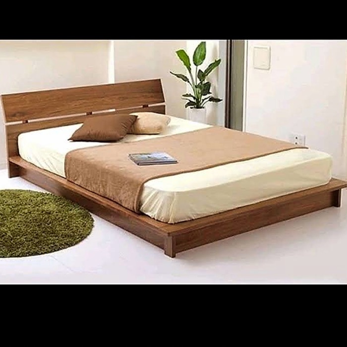 tempat tidur lesehan dipan villa minimalis simple kayu jati perhutani 160x200