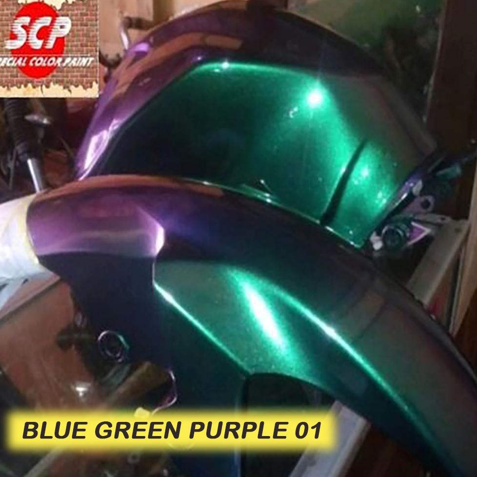 PAKET HEMAT Cat Body Motor/Mobil/Helm Fullface/Velg Warna Bunglon BLUE GREEN PURPLE VARIAN 1 LITER P