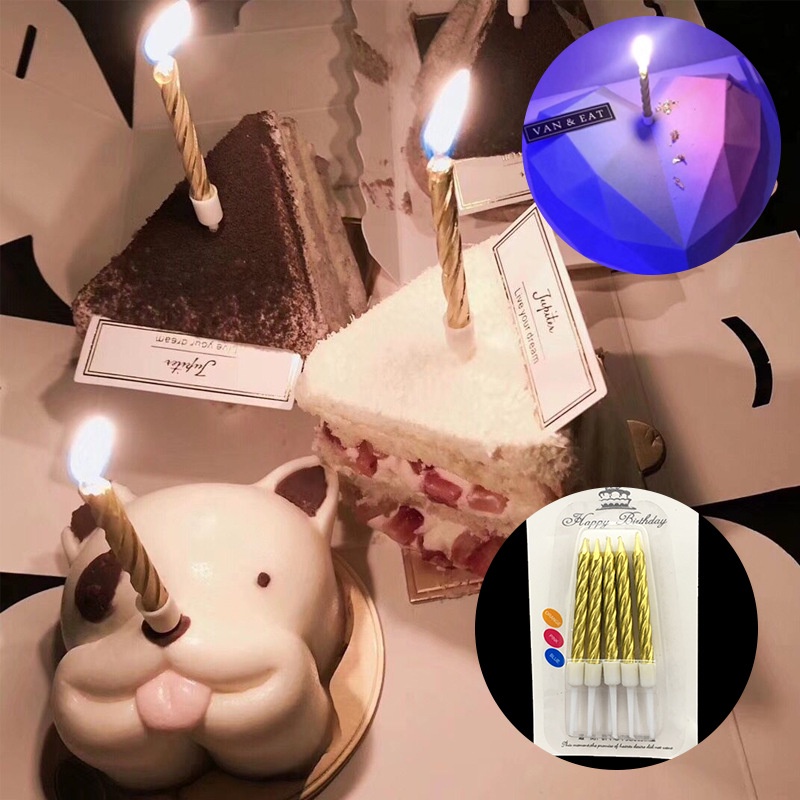 COD❤️5pcs/Set  Lilin Kue Ulang Tahun Anak Korea Warna-Warni Tanpa Asap Untuk Dekorasi Anniversary Murah Ready Stock