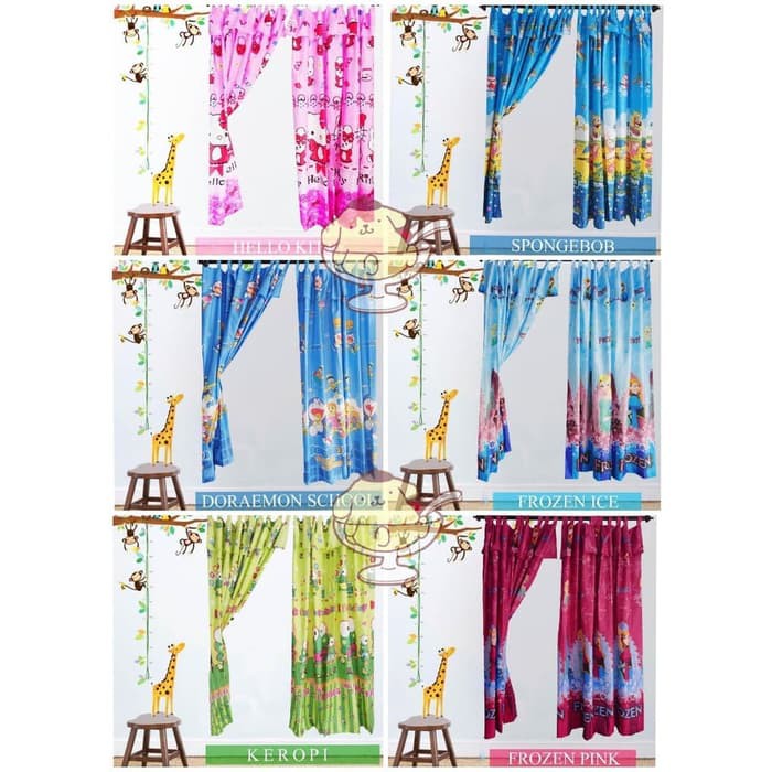 Terlaris GORDEN PINTU KARAKTER / HORDENG PINTU JENDELA 100X200 ORIGINAL - spongebob