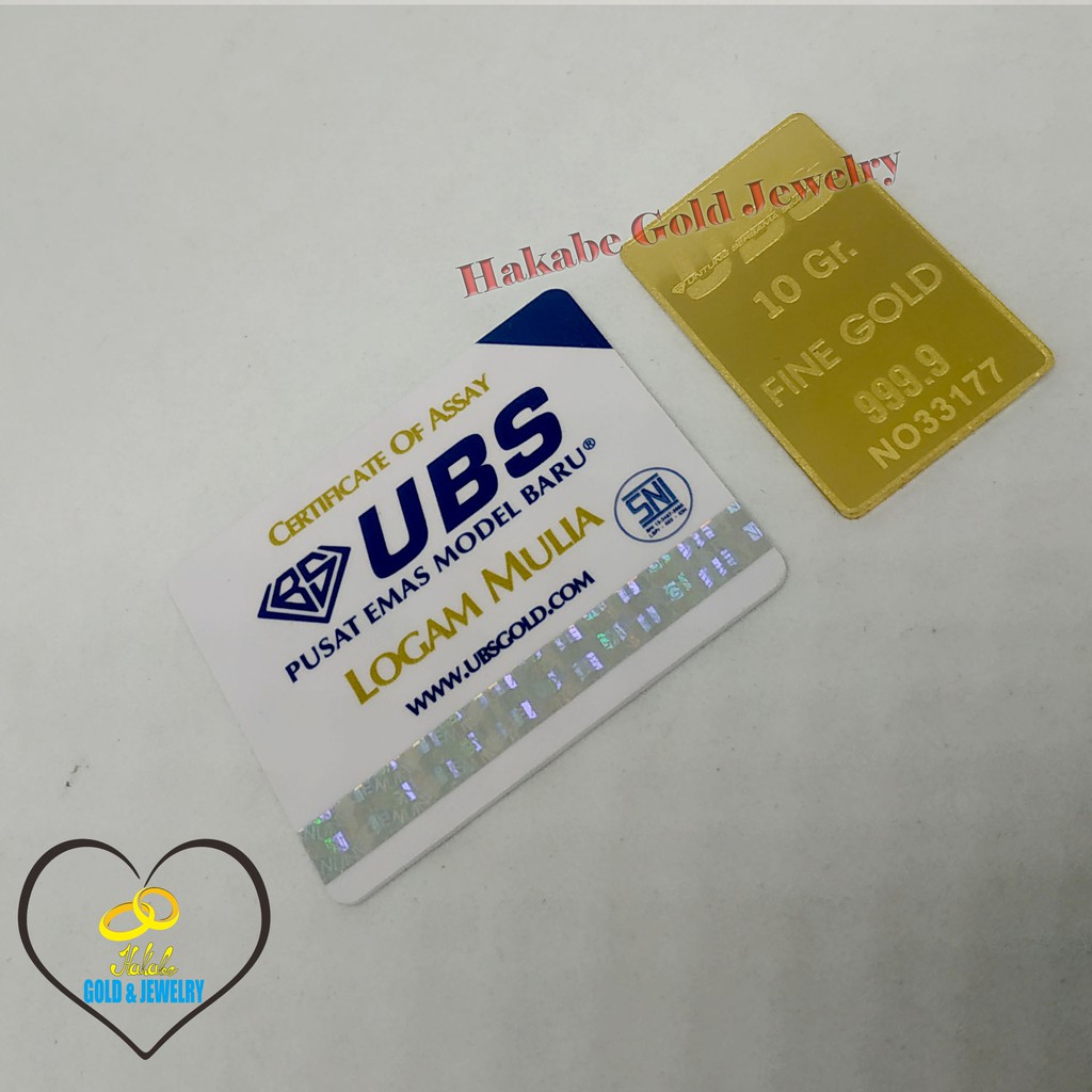 Logam Mulia UBS 10 Gram LM 24K Gold Bar Fine Gold 9999