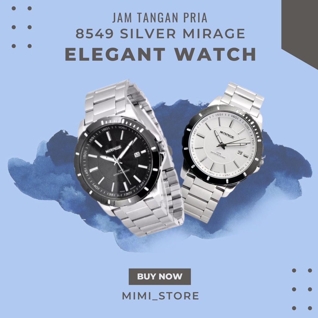 Jam Tangan Pria Mirage 8549 Silver Original
