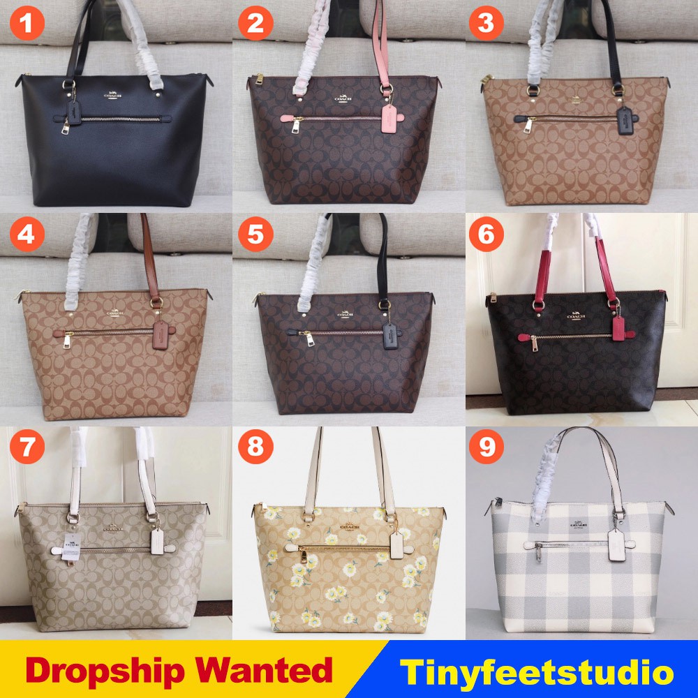 Coach 79608 79609 C3252 C1773 Gallery Tote in Signature Canvas Leather Women Shoulder Shopping Bag