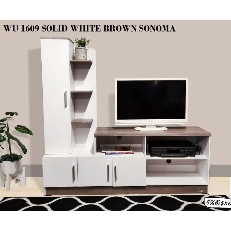RAK TV PUTIH MINIMALIS / RAK TV WALL UNIT BESAR/ RAK TV MINIMALIS BESAR