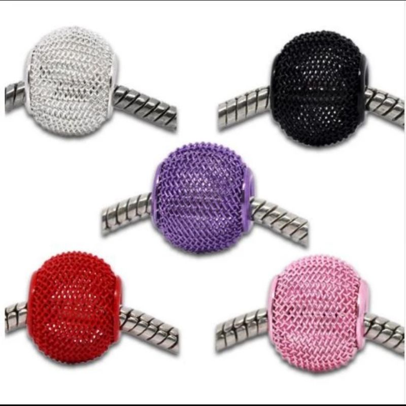 Charm Gelang Bandul Mote Payet Aksesoris Bola Jaring Bulat Mixed Mesh Spacer