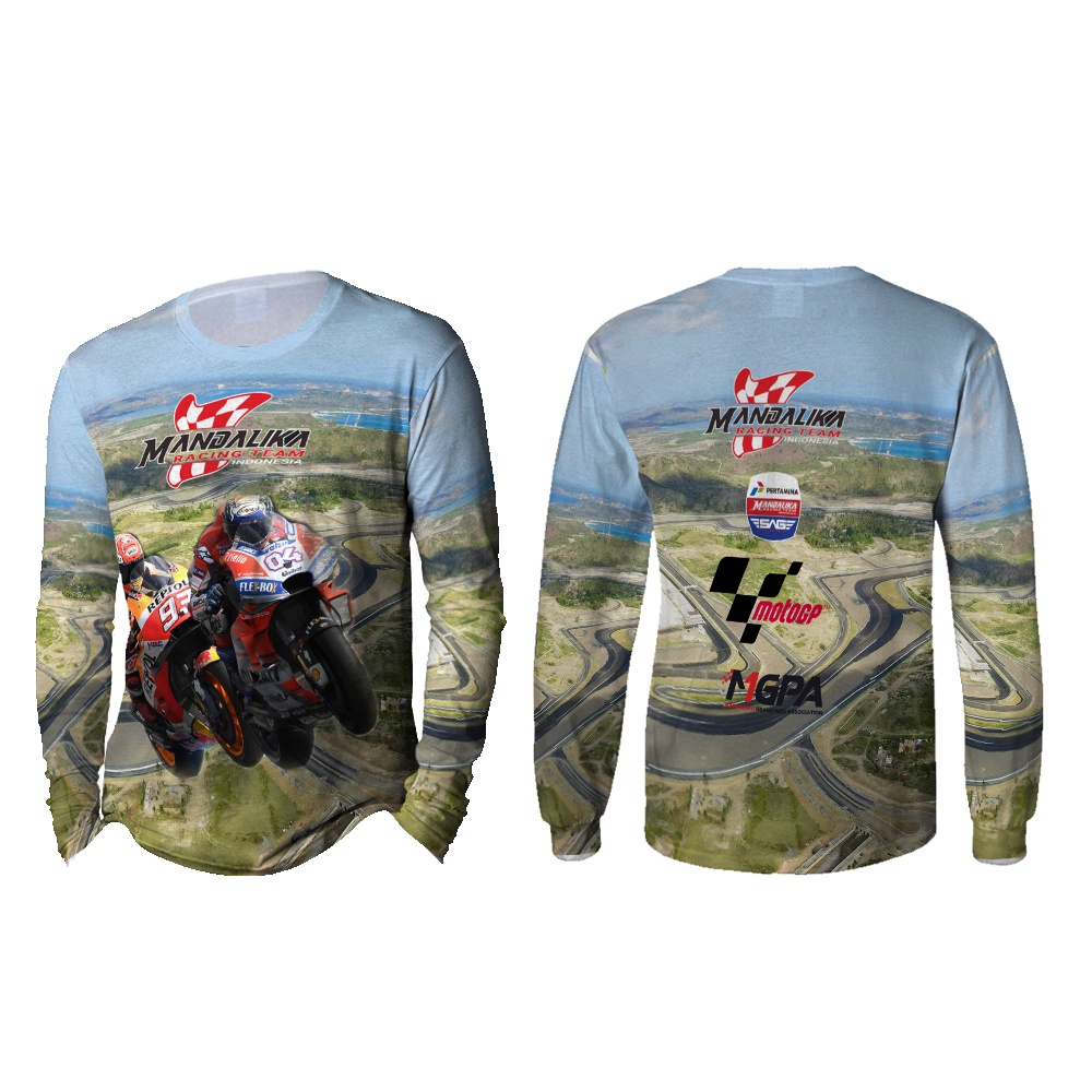 Kaos Baju Mandalika Grandprik Moto GP 2021 Lombok / Kaos Mandalika Racing Team lengan panjang