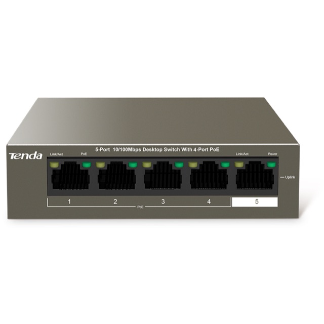 TENDA TEF1105P 5-Port 10/100mbps Desktop Switch With 4-Port Poe