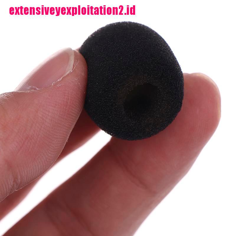 &lt; E2id &amp; &gt; 10pcs Cover Spons Busa Pelindung Microphone / Headset Warna Hitam