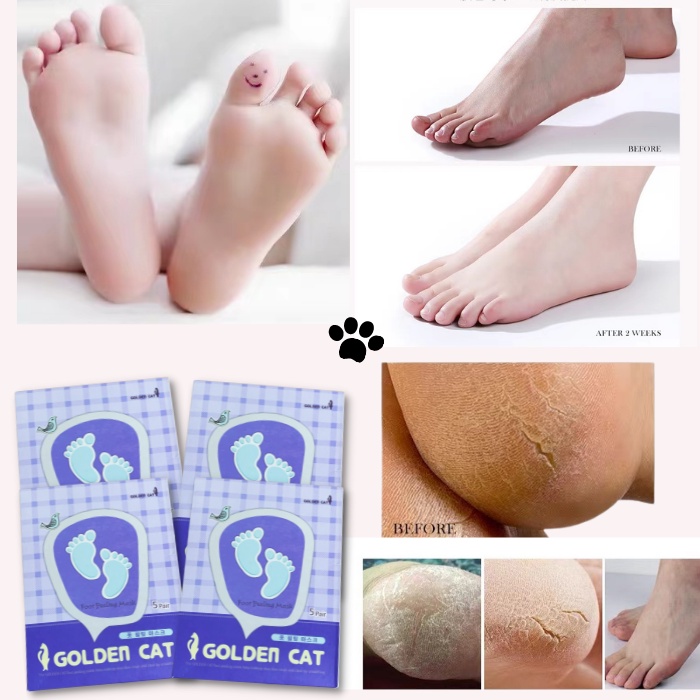 Golden cat foot &amp; hand sheet masker korea 100% original masker kaki dan tangan Foot peeling mask-hand care mask