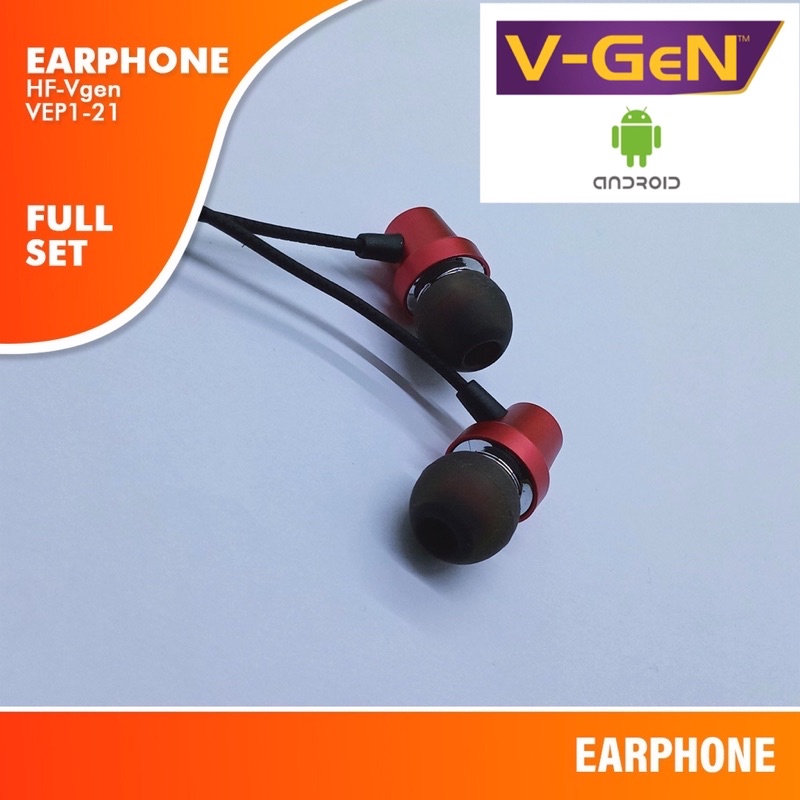 GROSIR HANDSFREE VGEN VEP1-21 ORIGINAL METALIC EARPHONE EXTRA BASS