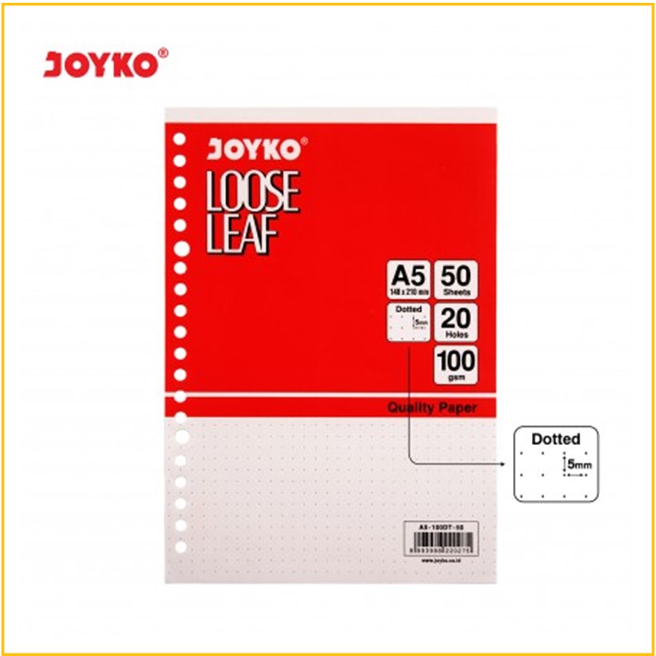 

Kertas Binder Loose Leaf Dotted Joyko A5-100DT-50