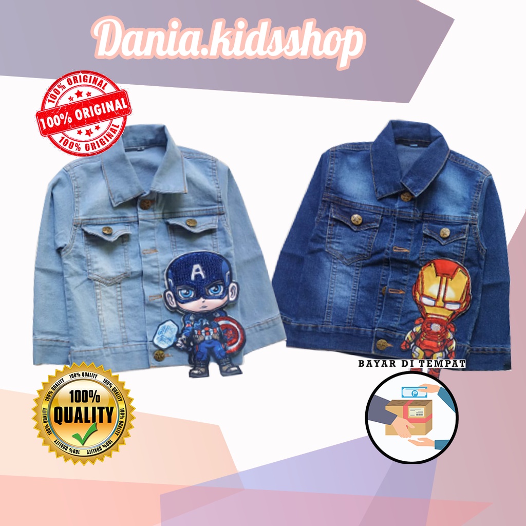 Jaket jacket jeans jean anak laki laki pakaian fashion cowok pria untuk bayi 1 2 3 4 5 6 7 8 9 10 ta
