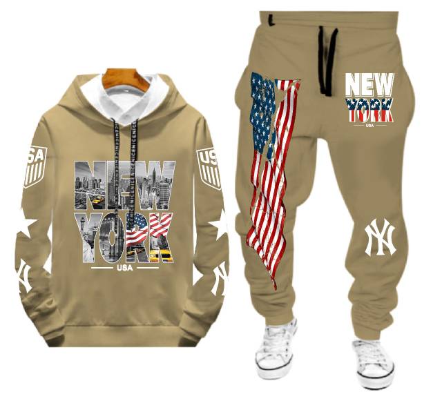 Stelan pria 1 set sweater sama celana newyork usa