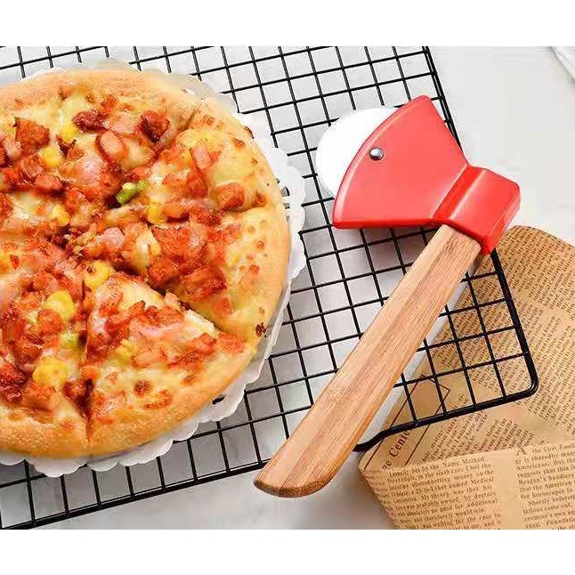 Pisau Pemotong Pizza Roll Model Kapak Axe Knife Stainless Steel