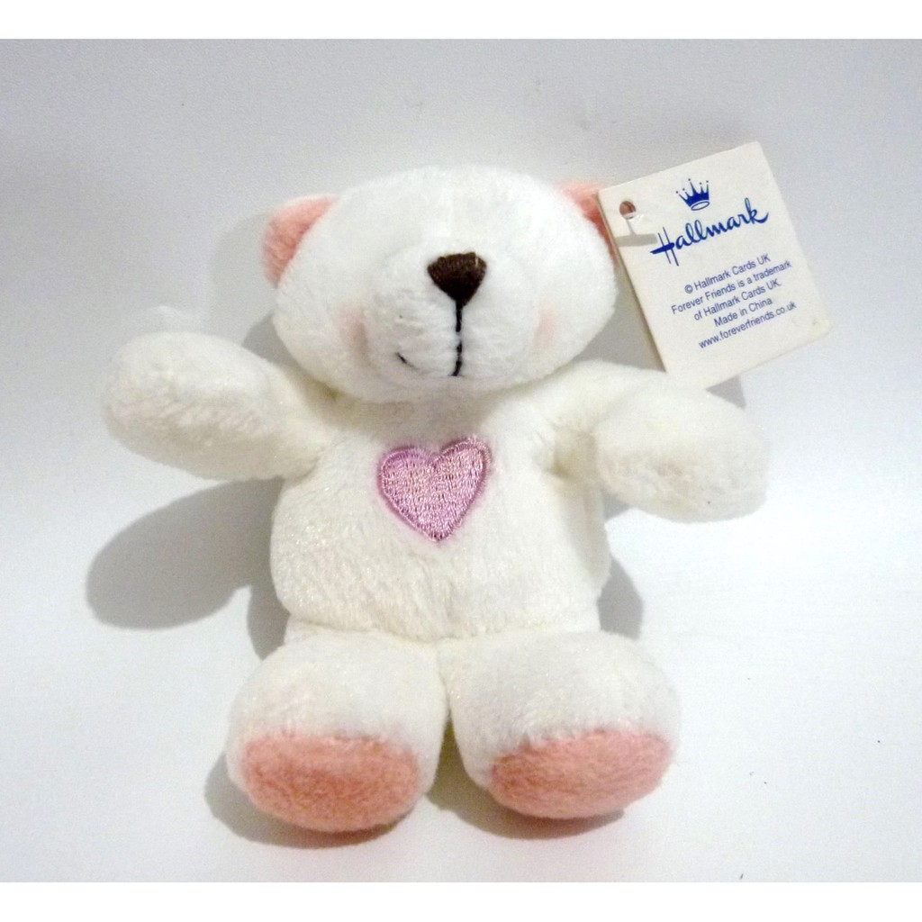 Boneka Forever Friends Teddy Bear Original Hallmark UK White Mini Bear
