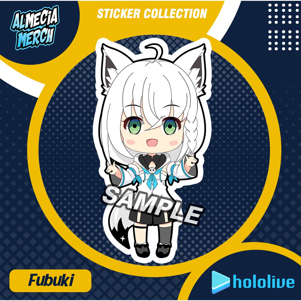 Sticker Hololive JP Shirakami Fubuki / Stiker HP Laptop Fubuki