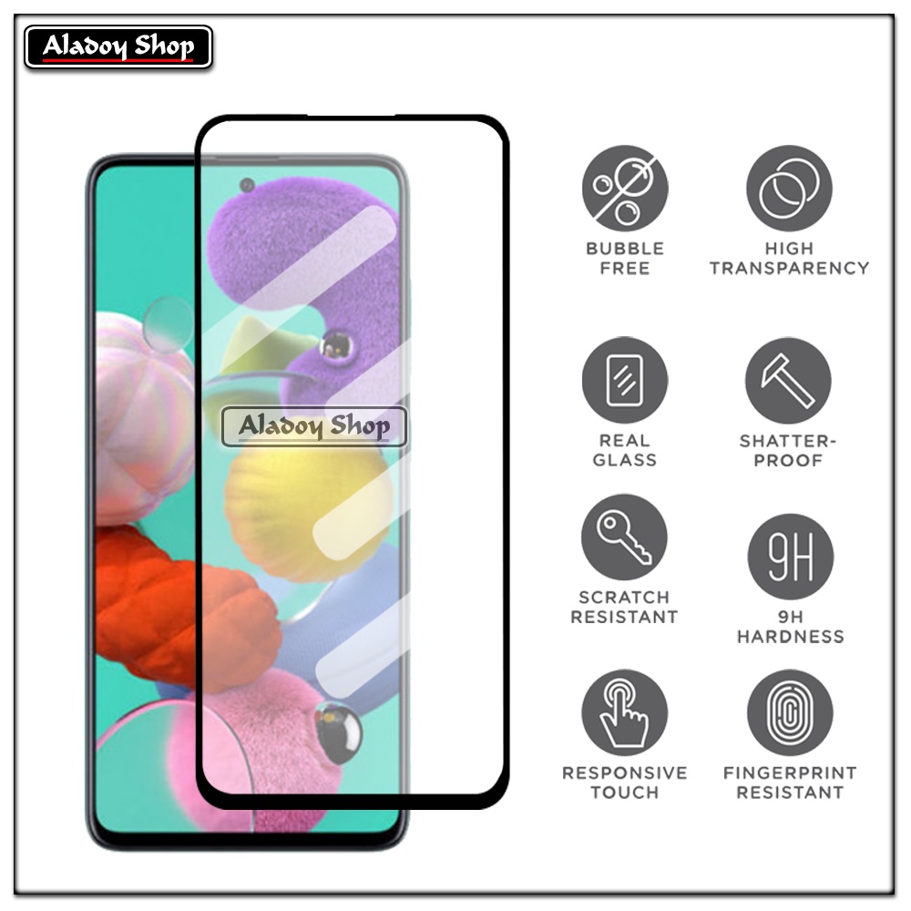 Case SAMSUNG A51 Armor Fushion Transparent Casing + Tempered Glass Full Layar dan Skin Carbon