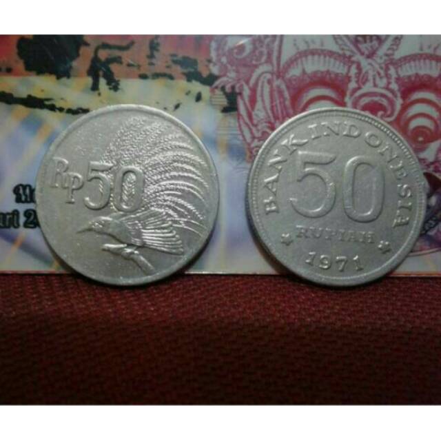 Uang Koin Kuno Rp. 50 Cendrawasih Nikel th. 1971